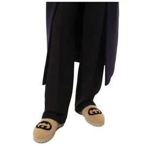 NWB Gucci Elea 5 Ballerina Merinos GG Butterscotch Beige Loafers Flats 35 673671